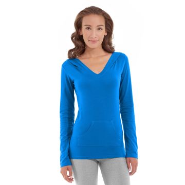 Eos V-Neck Hoodie-S-Blue